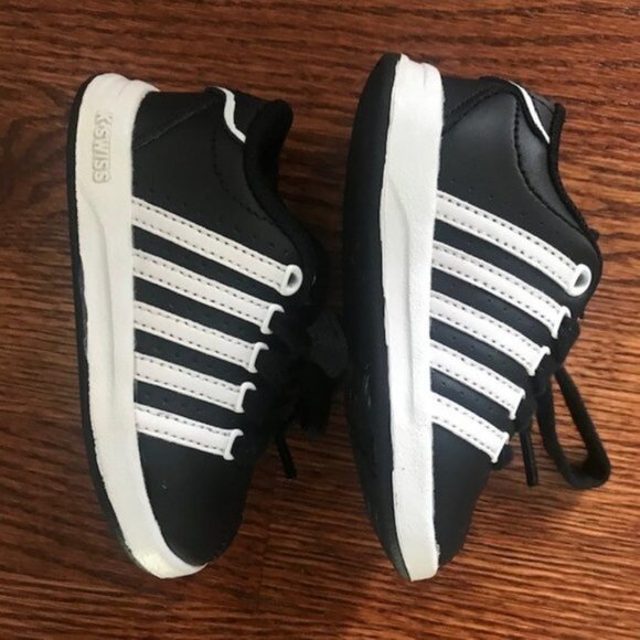K-Swiss Baby Infant Toddler Casual Black Striped Sneakers Tennis Shoes NWOT Sz 5 - Picture 4 of 12